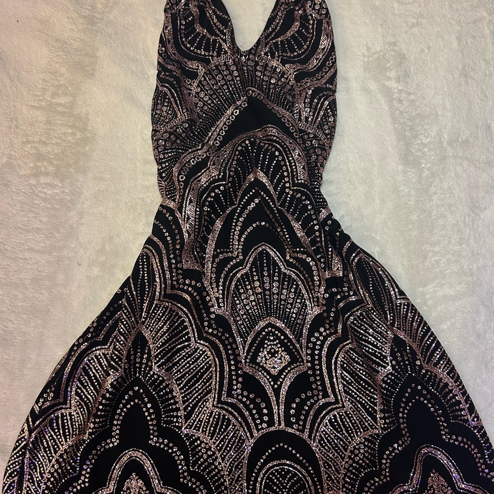Elegant Black and Silver Women's Dress